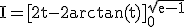 \rm I=[2t-2arctan(t)]_{0}^{\sqrt{e-1}}